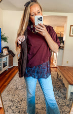 Trendy Moment Lace Tee (S-XL)