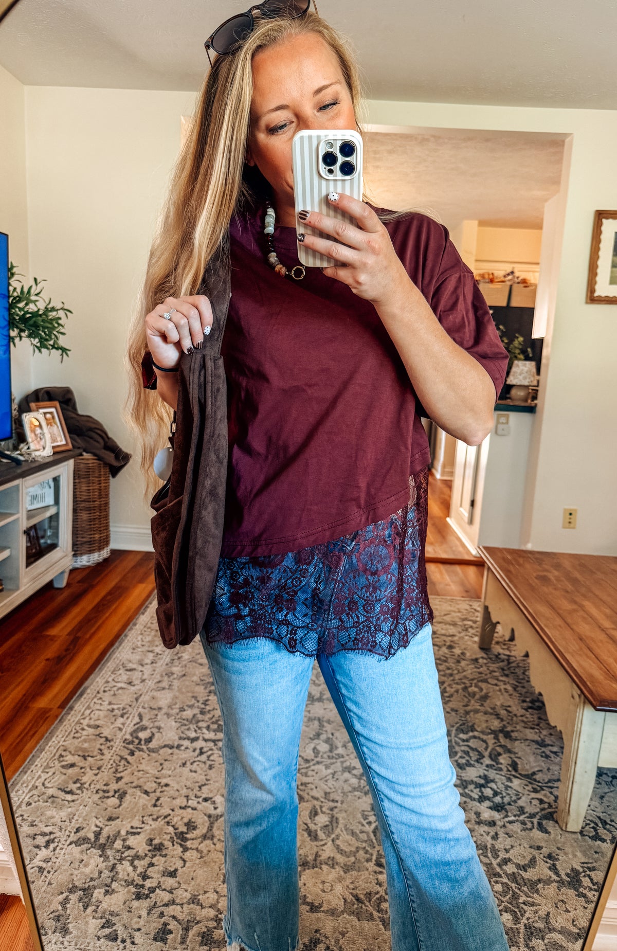Trendy Moment Lace Tee (S-XL)