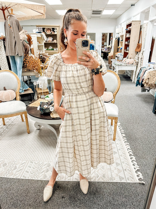 Pia Plaid Dress (S-XL)