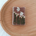 Floral Embroidery Literary Brooch
