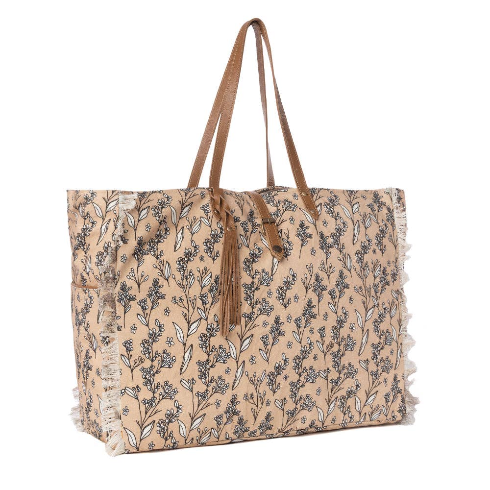 Brookside Cotton & Leather Weekender Bag