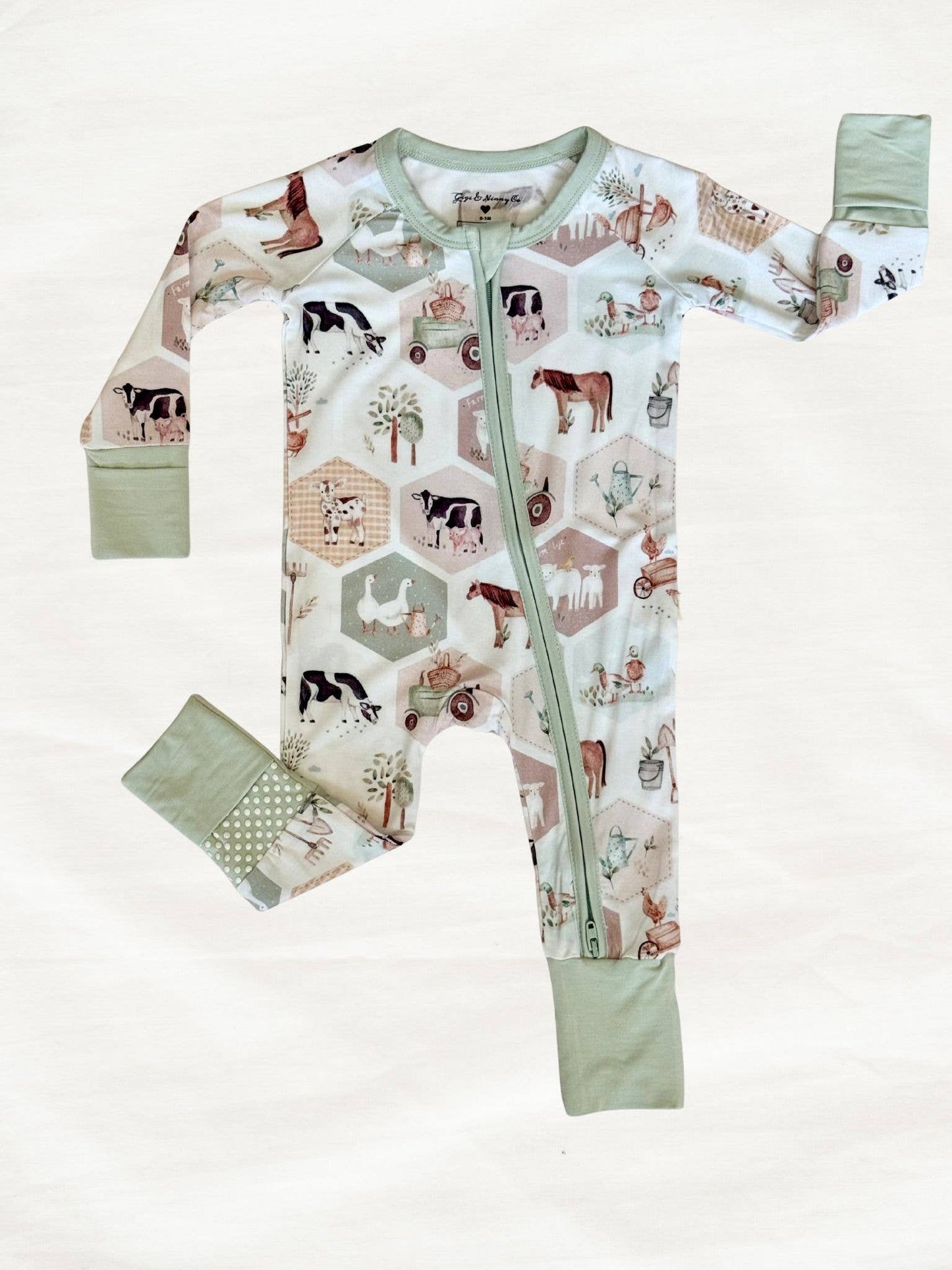 Itty Bitty Farm Bamboo Zippy Pajama