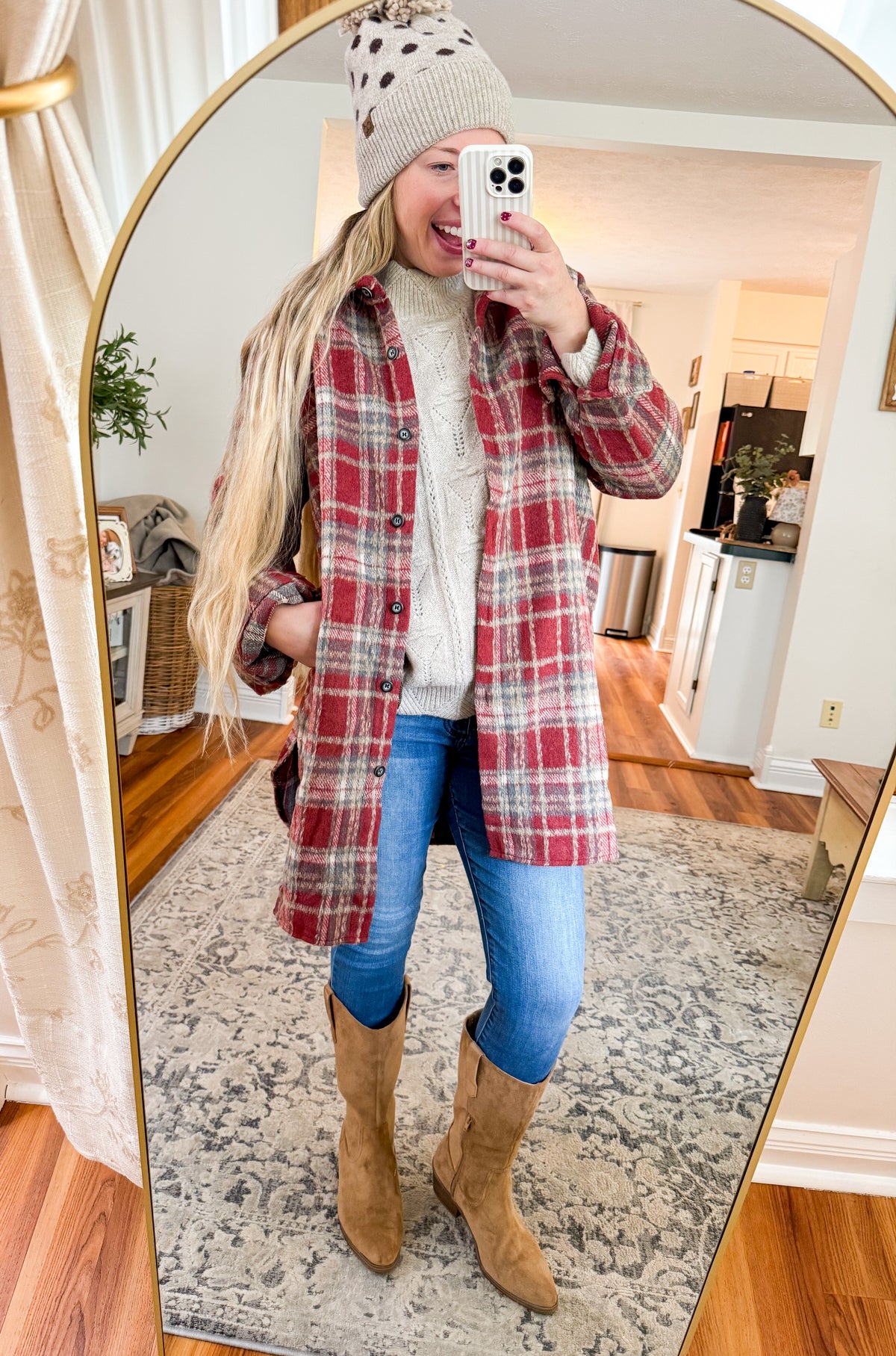 Burgundy Bliss Button Down Flannel Shacket