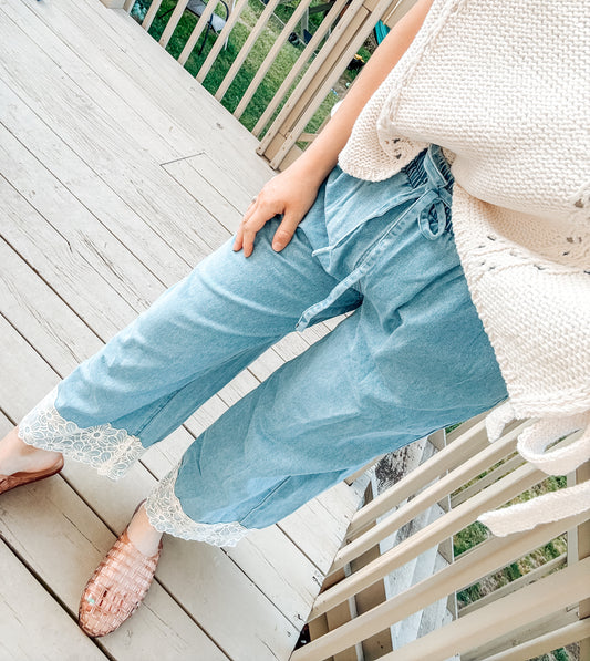 Lace & Denim Dreams Bottoms (S-XL)