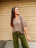 Meet me at the Coast Knit Top-Khaki