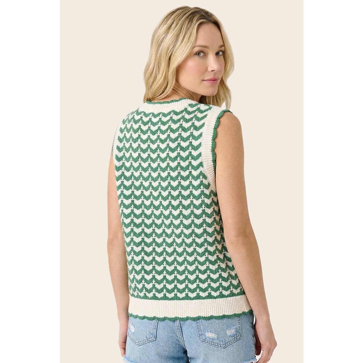 Garden Path Crochet Chevron Sweater (S-XL)