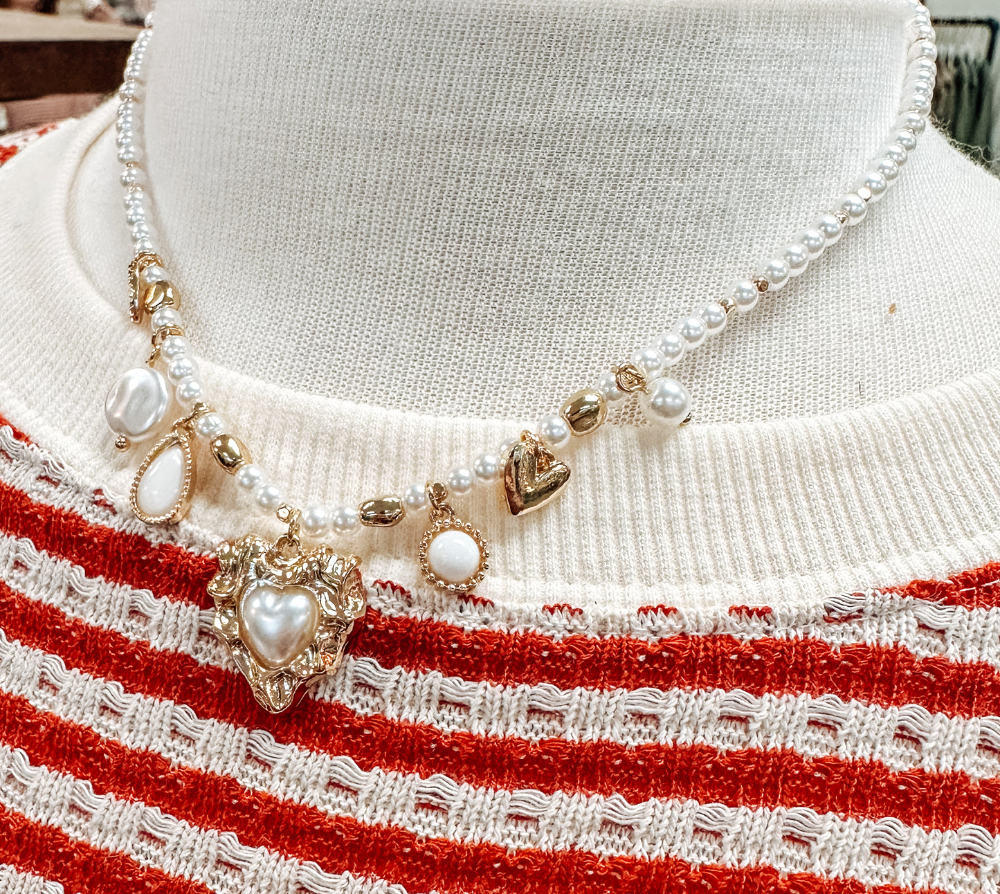 Mixed Heart Charm Necklace