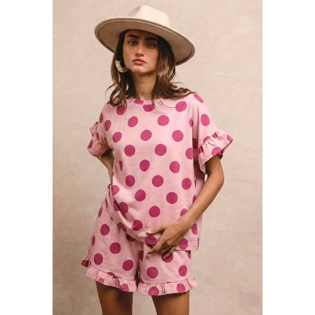 Pretty in Pink Polkas Lounge Set (S-XL)