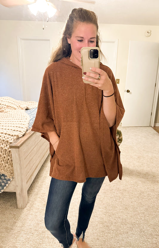 Pumpkin Spice Poncho Top