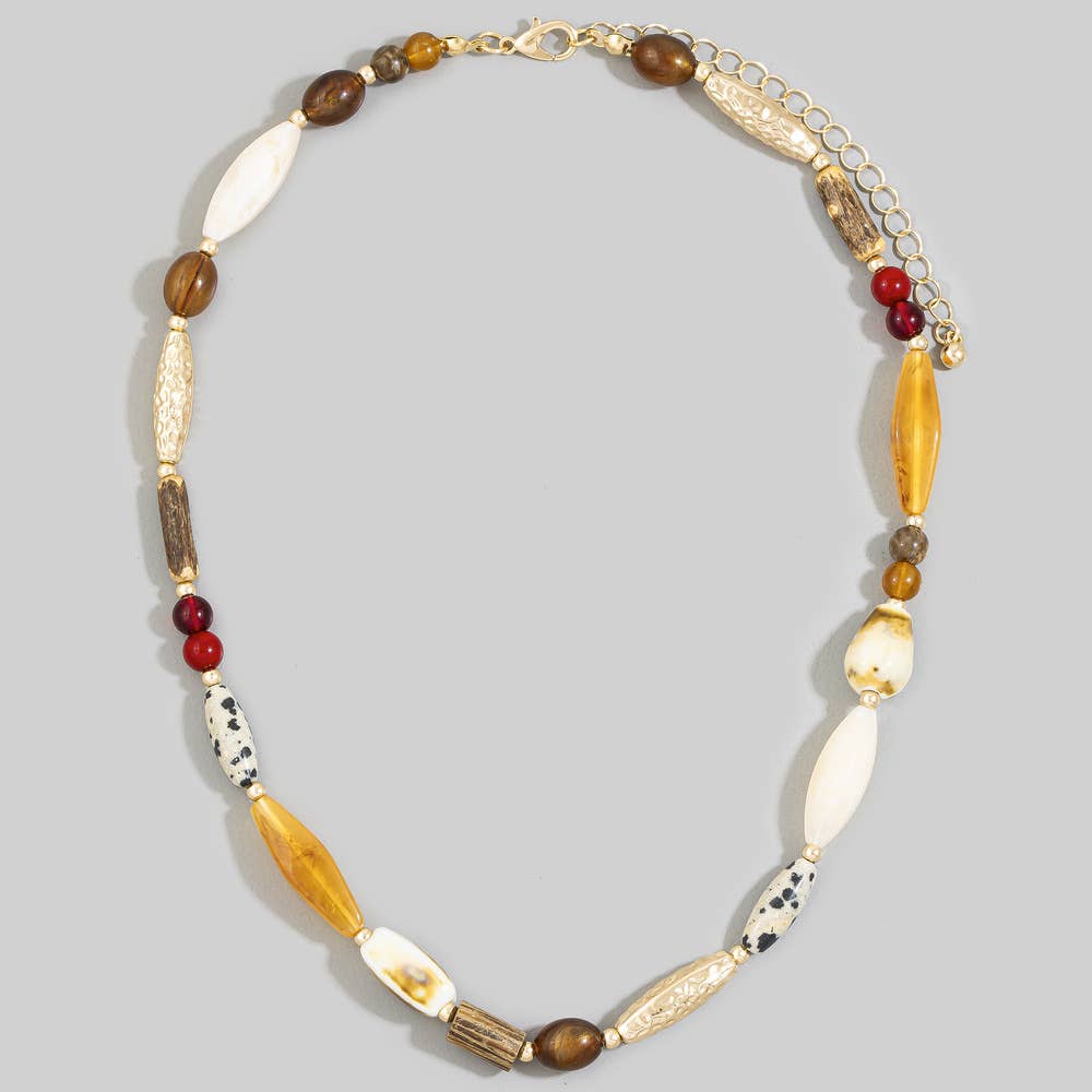 Oval Bead Statement Necklace