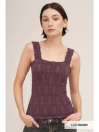 Textured Blooms Square Tank (6 colors)