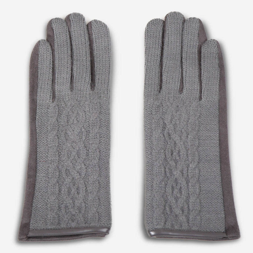 Cable Knit Suede Winter Gloves (several colors)
