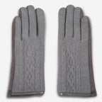 Cable Knit Suede Winter Gloves (several colors)