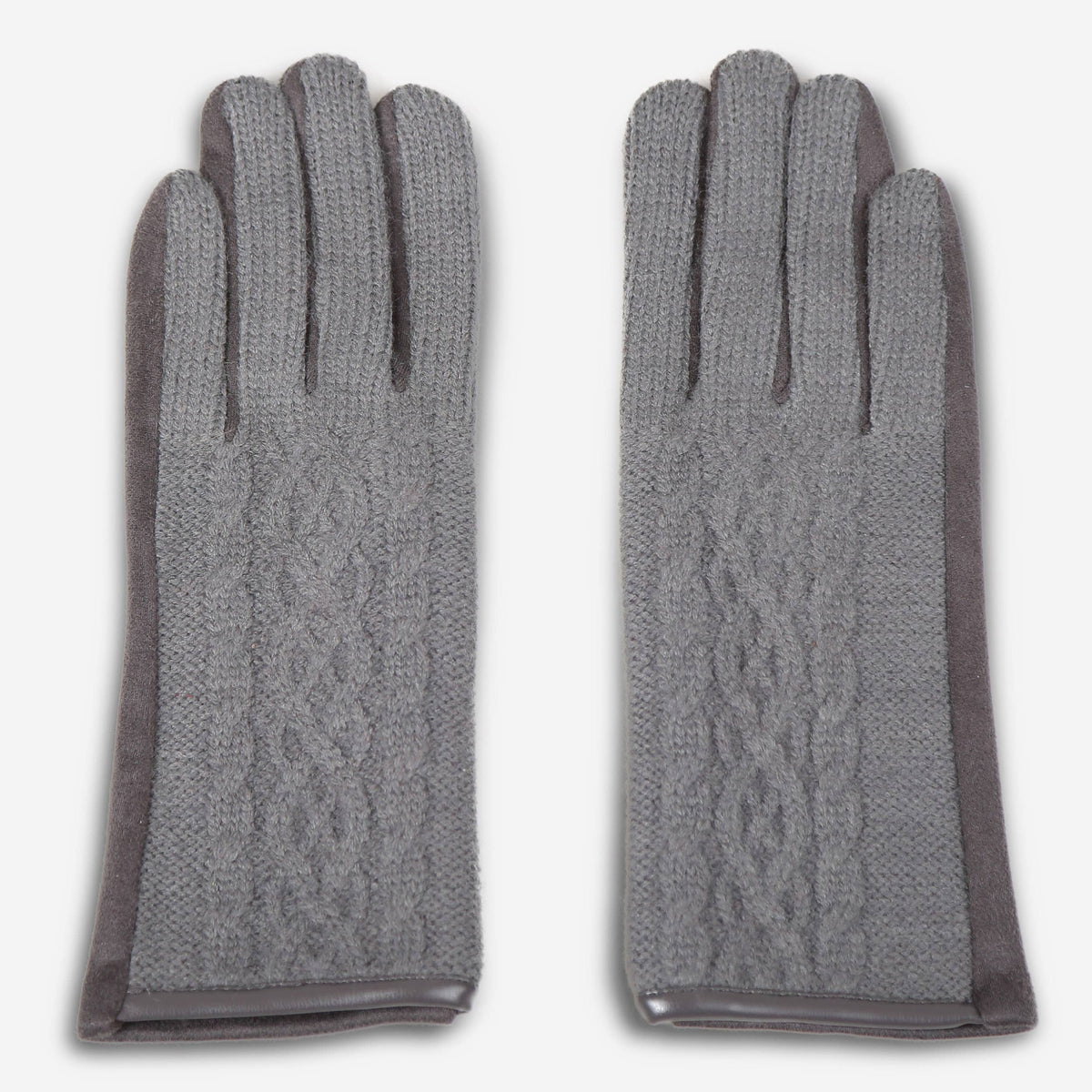 Cable Knit Suede Winter Gloves (several colors)