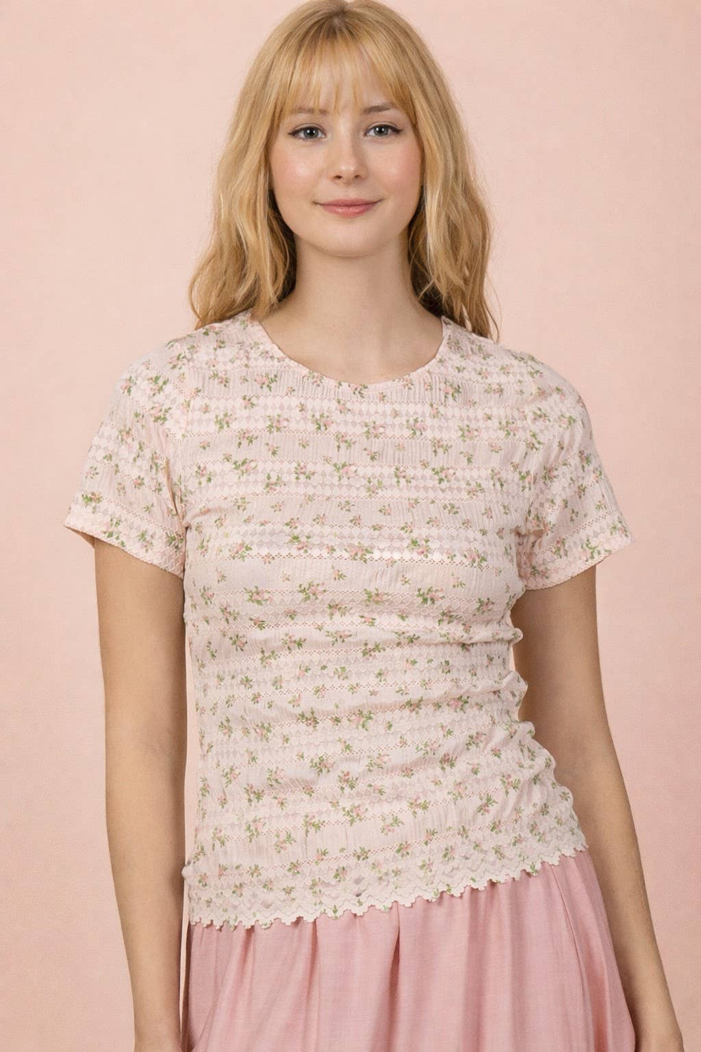 Layer Me Lovely Mesh Top-Blush