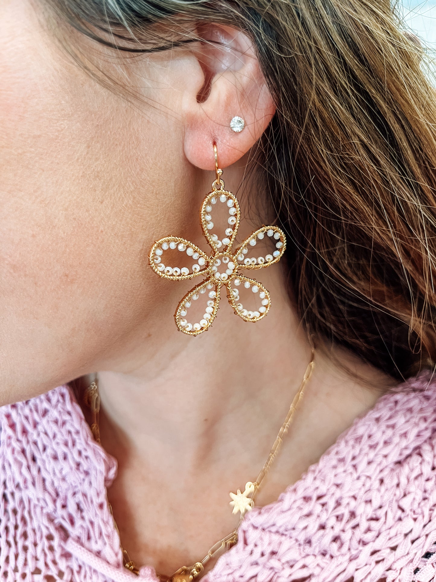 Planted Seeds Flower Dangle Earrings