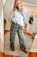 Perfectly Plaid Wide Leg Lounge Pants