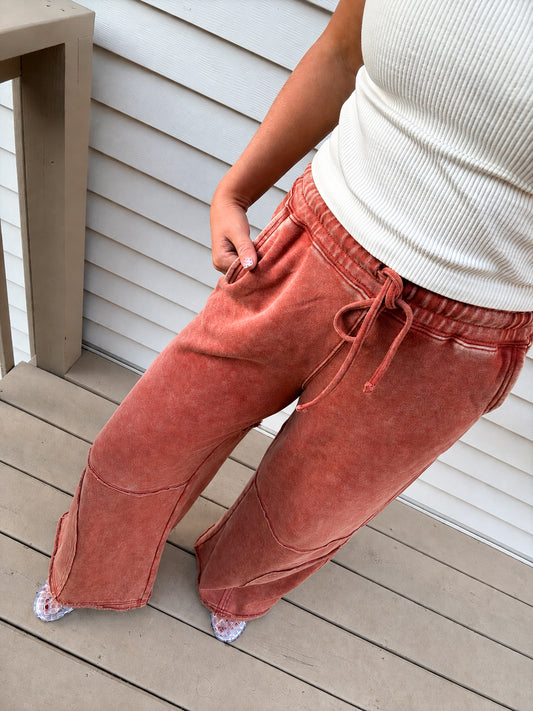 The Burnt Sienna Wide Lounge Pants