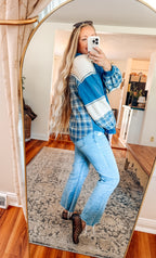 Elodie Plaid Contrast Hoodie Pullover