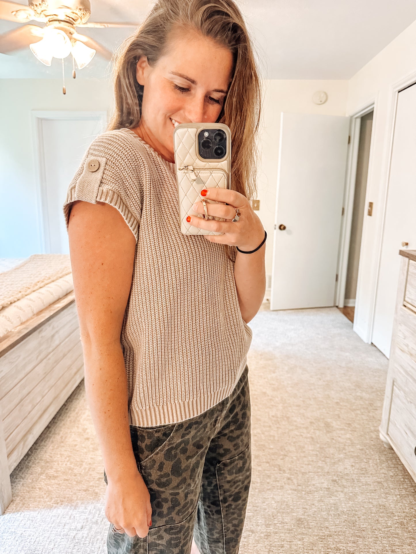 The Main Character Acid Wash Knit Top-Khaki