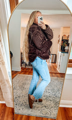 Cozy in Cocoa Quilted Corduroy Jacket