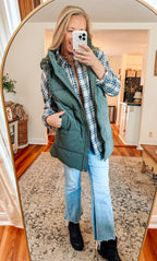 Layered In Fall Puff Long Vest
