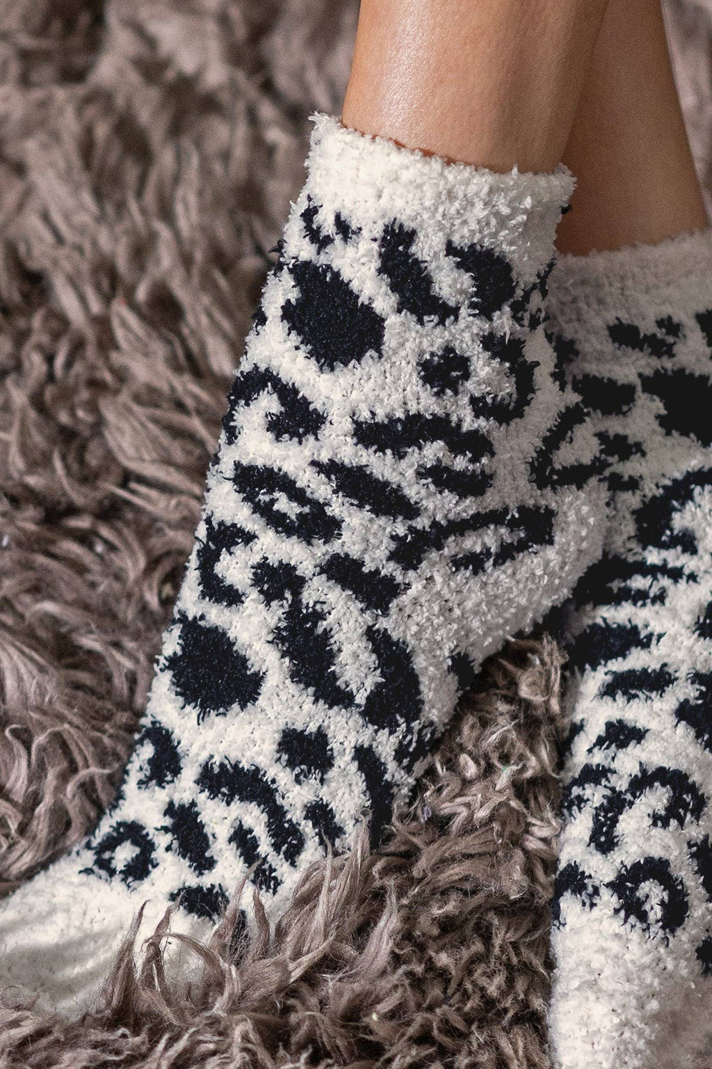 Leopard Cozy Chenille Socks (several colors)