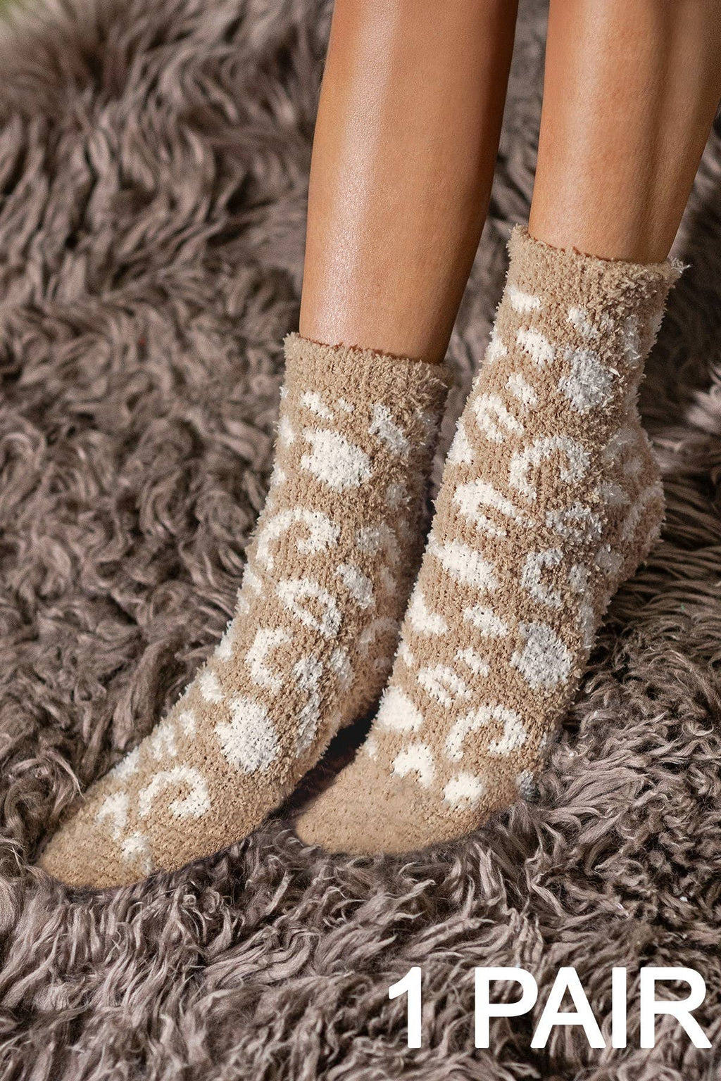 Leopard Cozy Chenille Socks (several colors)