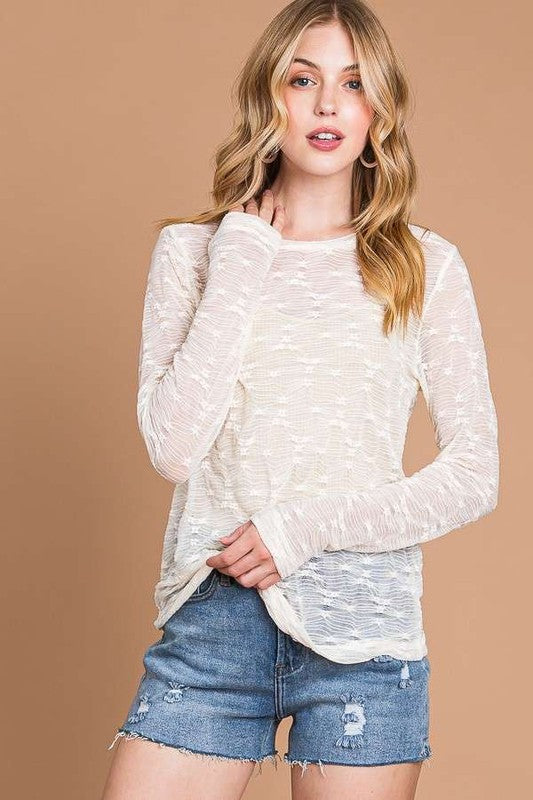 *Here For Cream Lace Top (S-XL)