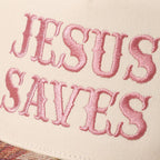 JESUS SAVES Tapestry Trucker Hat (several colors)