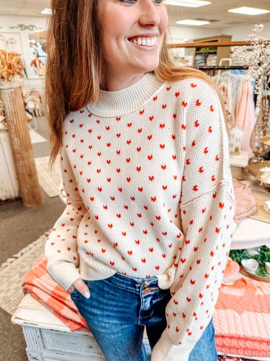 Heartfelt Cozy Sweater-Red