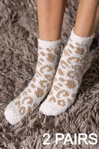 Leopard Cozy Chenille Socks (several colors)