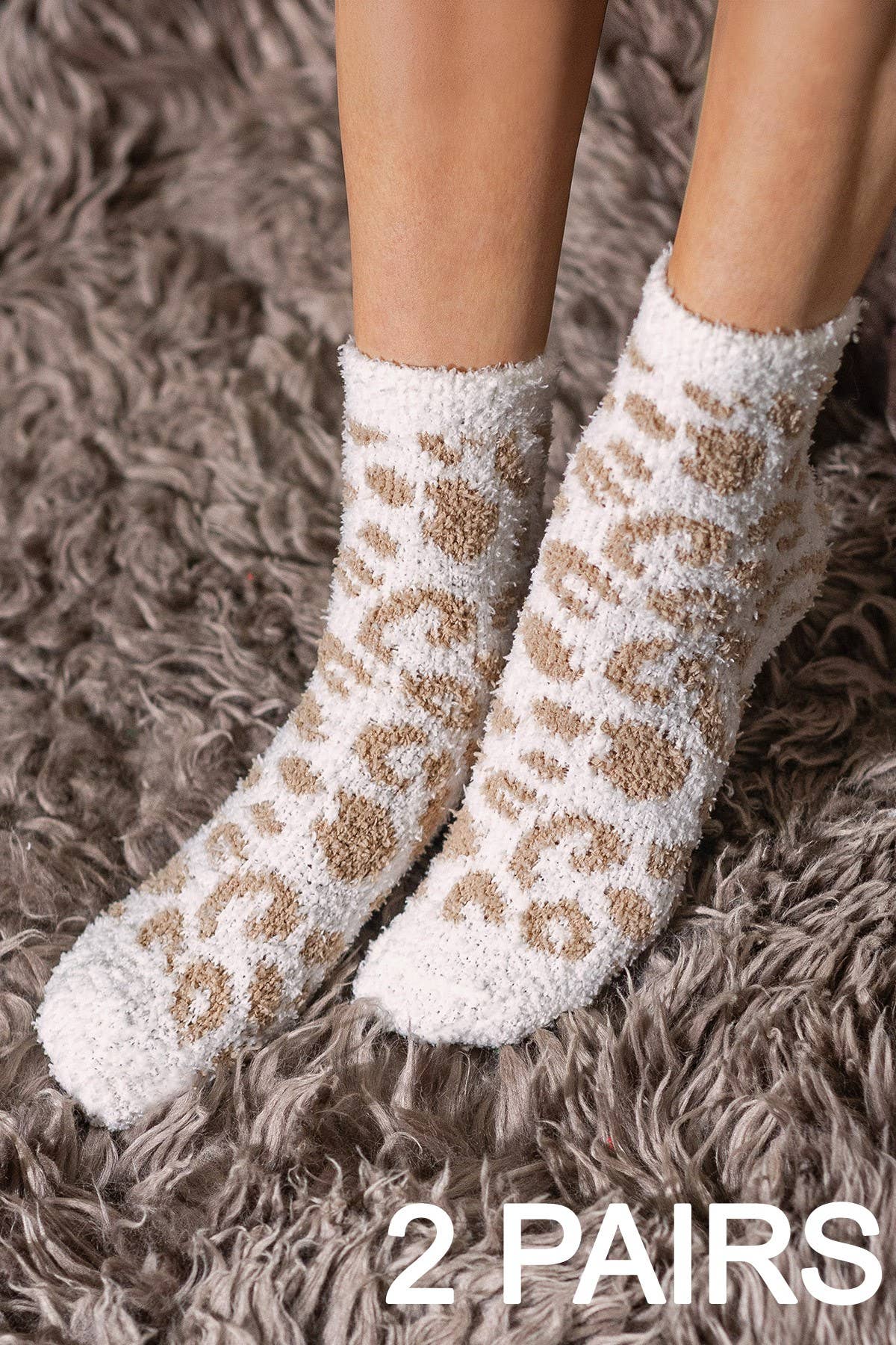Leopard Cozy Chenille Socks (several colors)