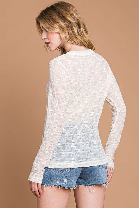 *Here For Cream Lace Top (S-XL)