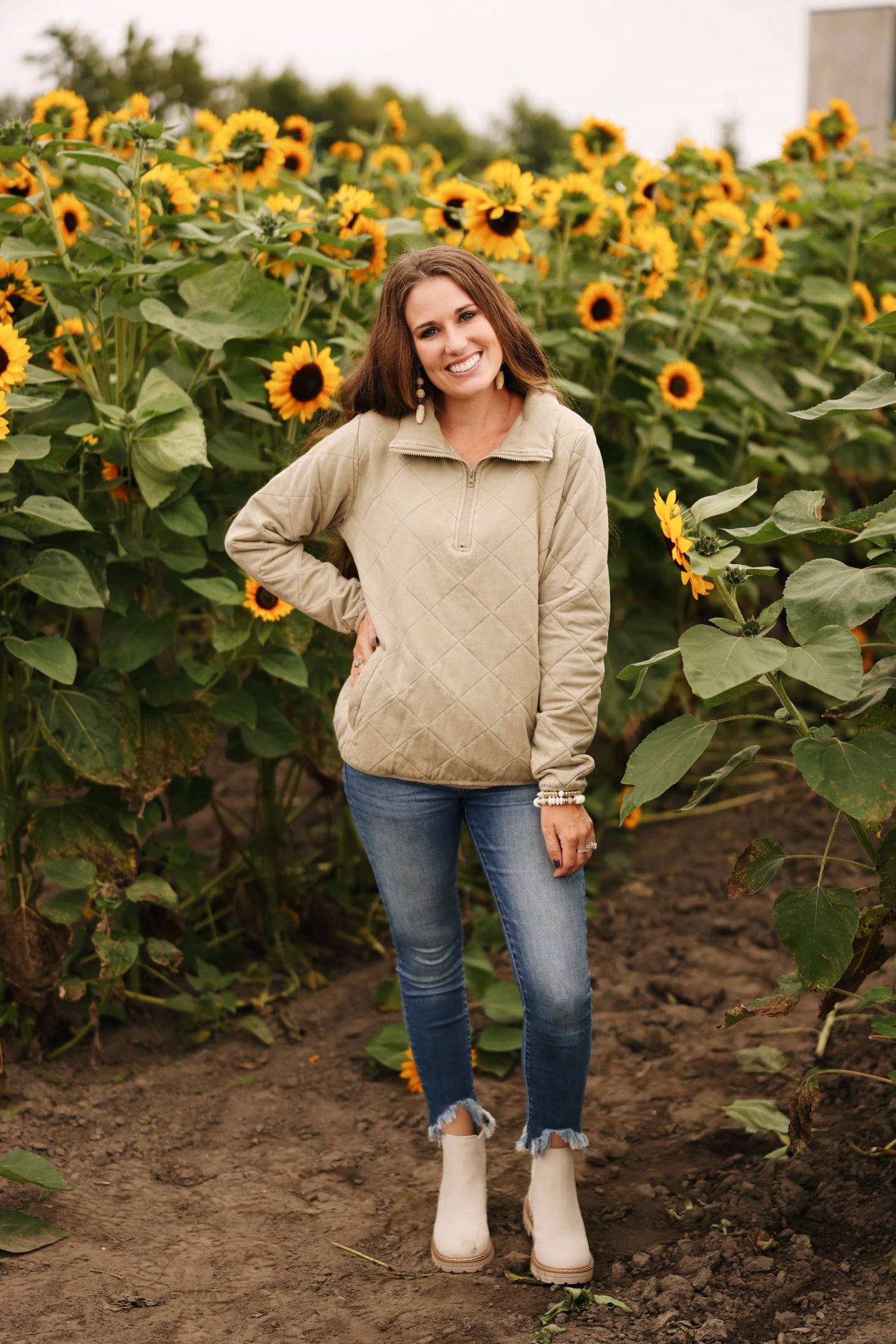 Harvest Moon Quilted Pullover (2 Colors)