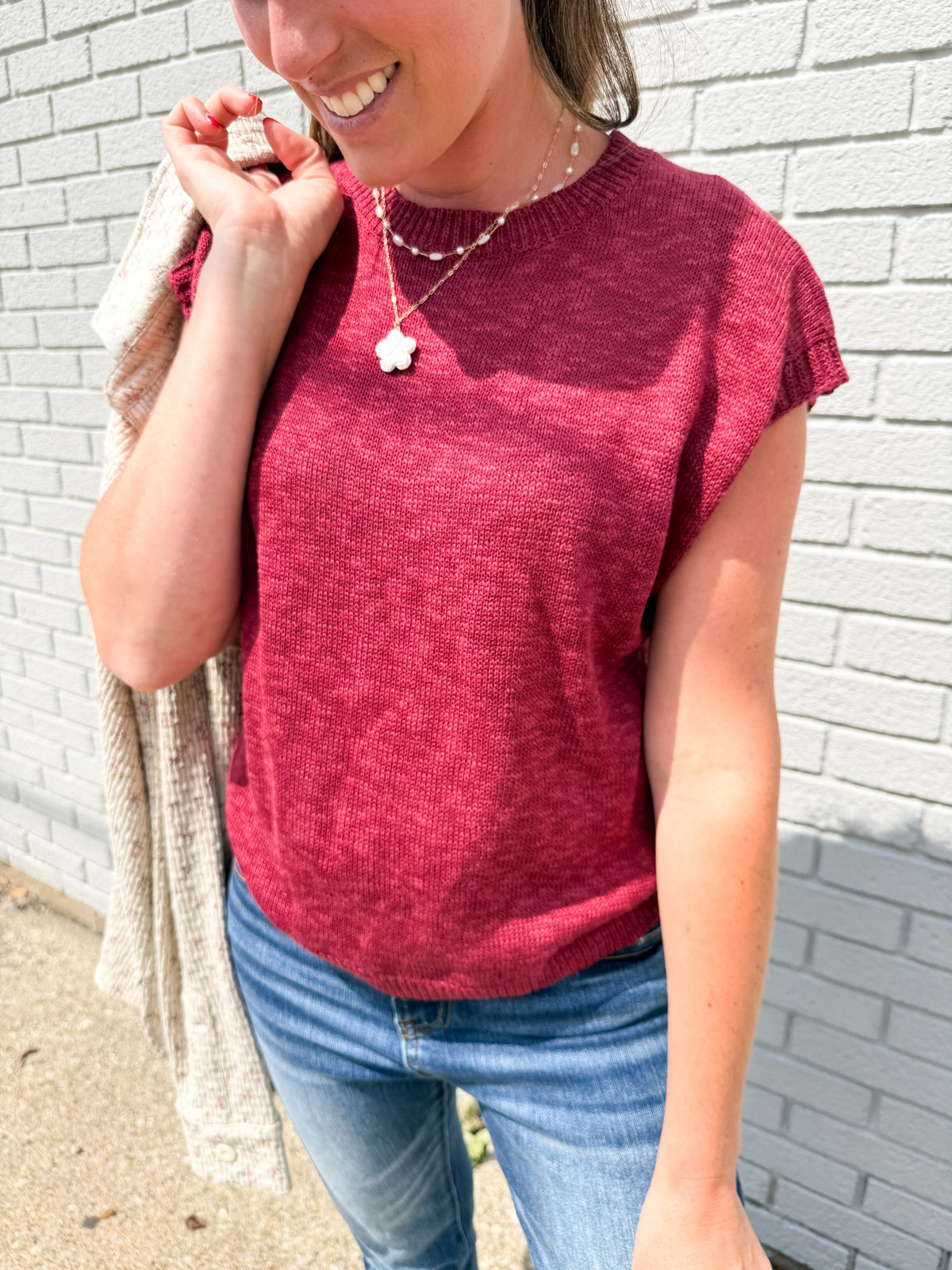 Sassy in Sangria Mock Neck Top