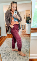 Petal Soft High Rise Jogger-Wine (S-XL)