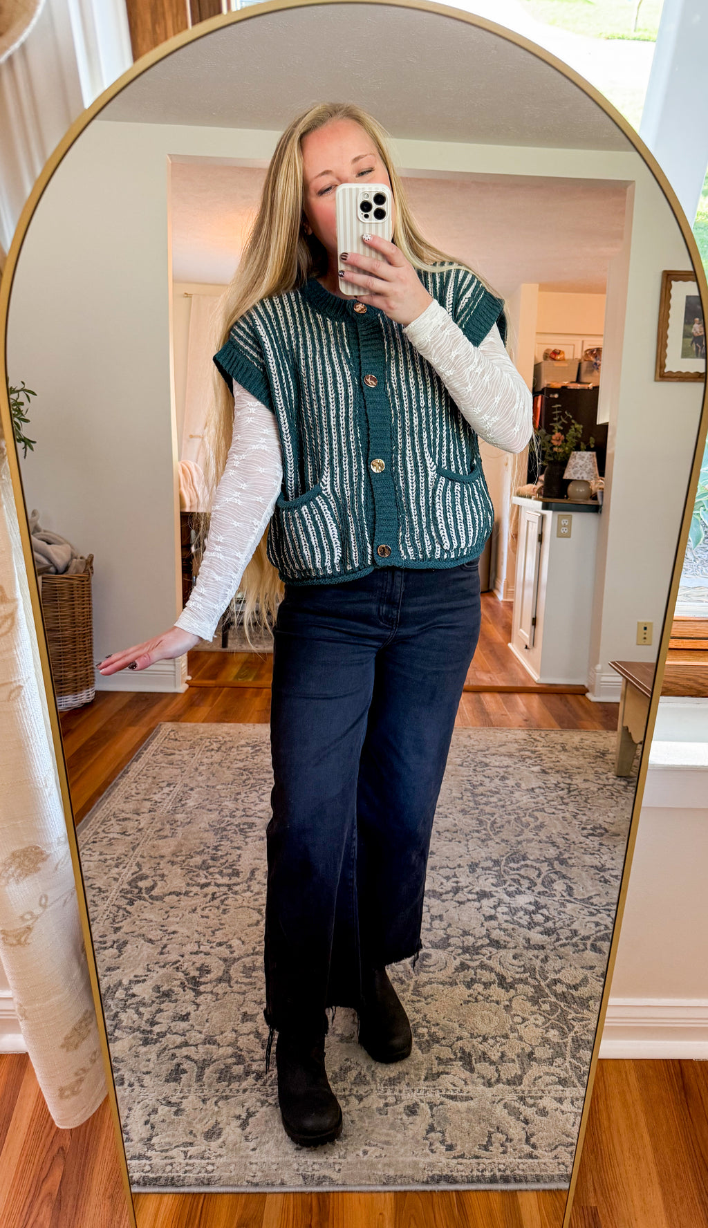 Oatmeal Cream Ribbed Knit Sweater Cardigan
