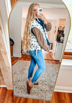 Cozy In Bloom Floral Sherpa Corduroy Vest