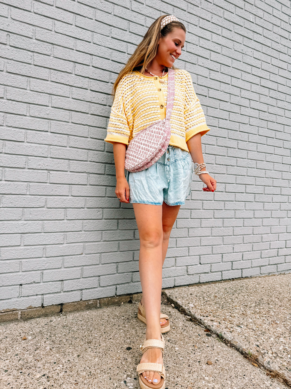 The Sadie Striped Knit Cardigan-Butter Yellow