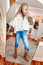 Oatmeal Cape Denim Jacket