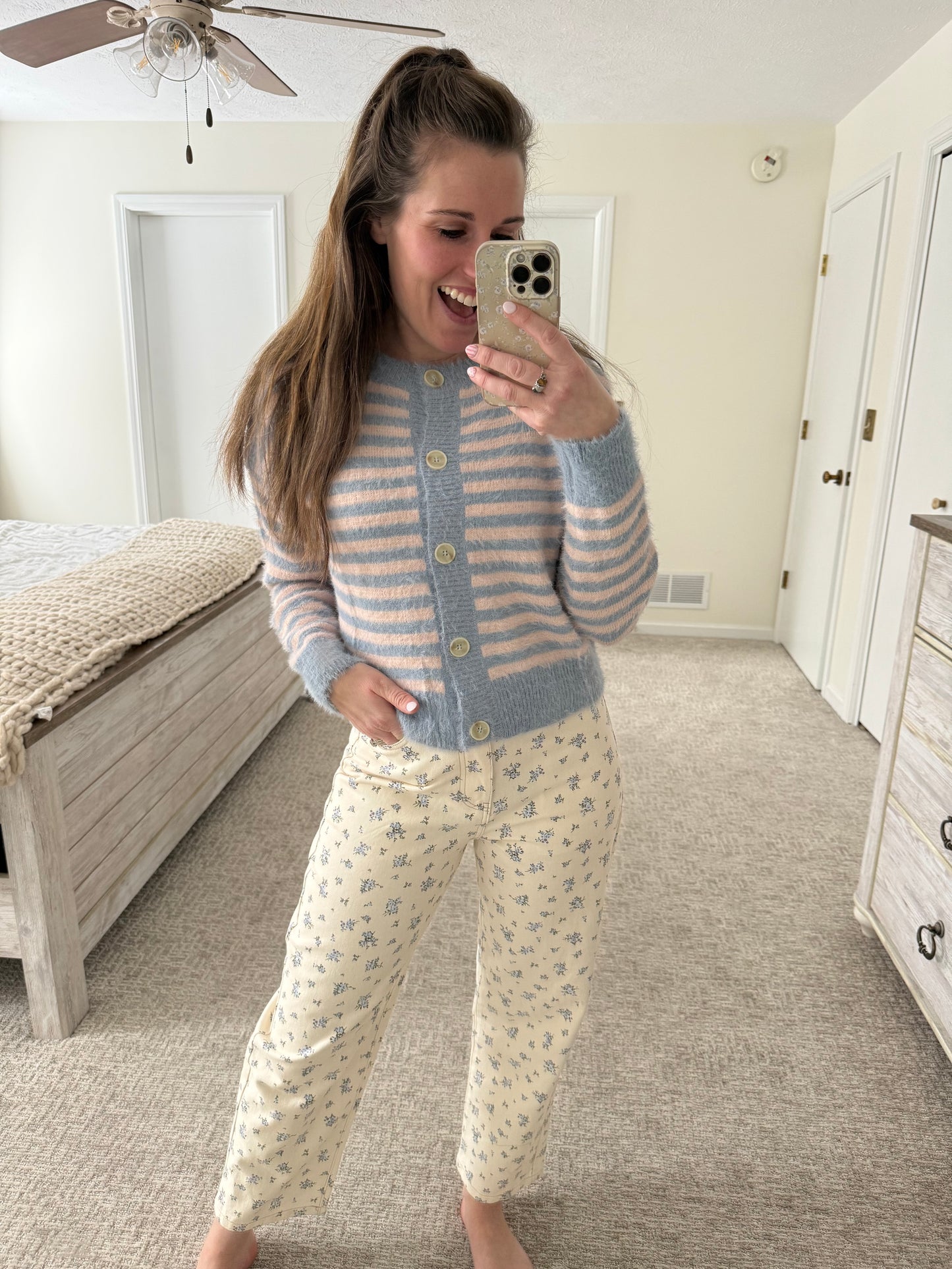 Blush & Breeze Striped Cardigan