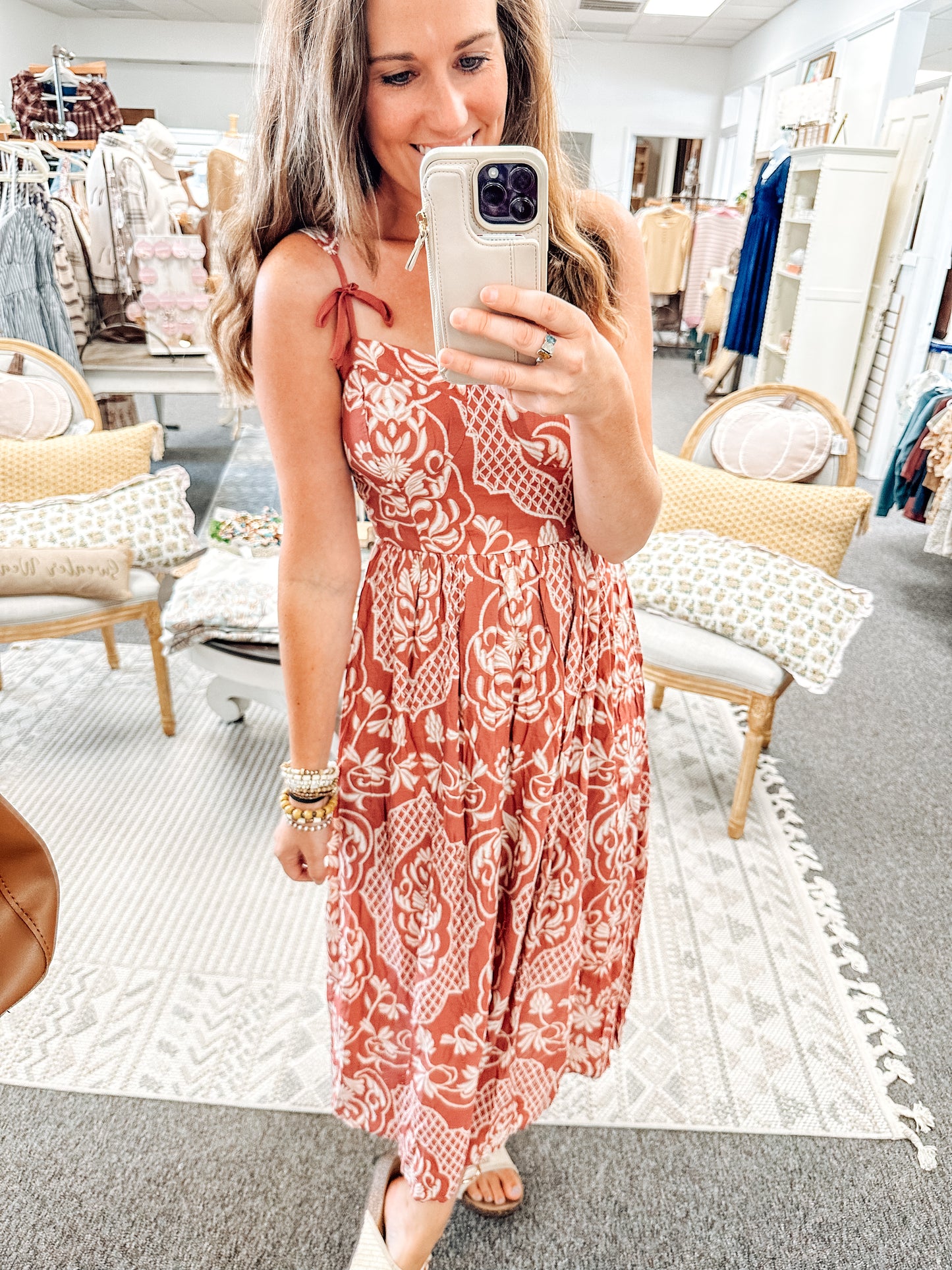 Spiced Rose Midi Dress