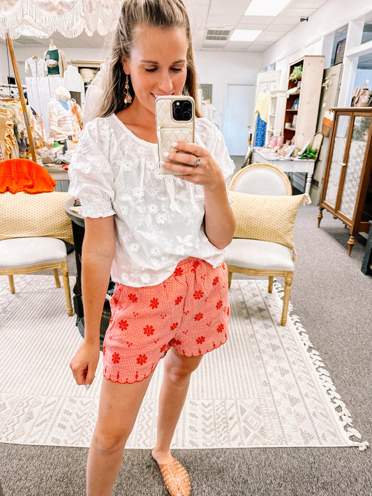 The Emery Embroidered Floral Blouse
