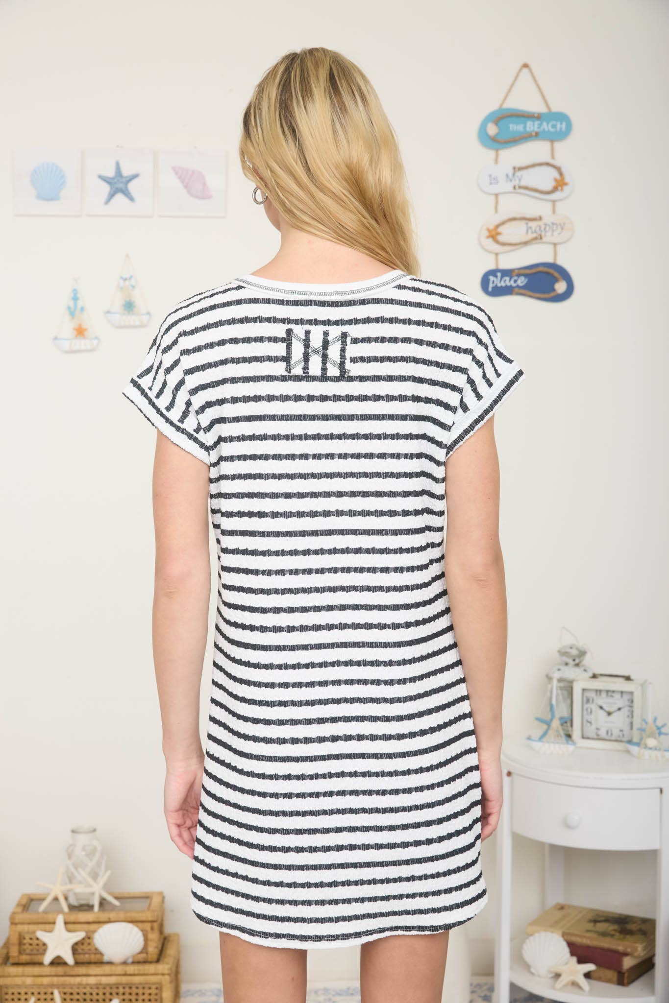City Stripe Knit Tee Dress