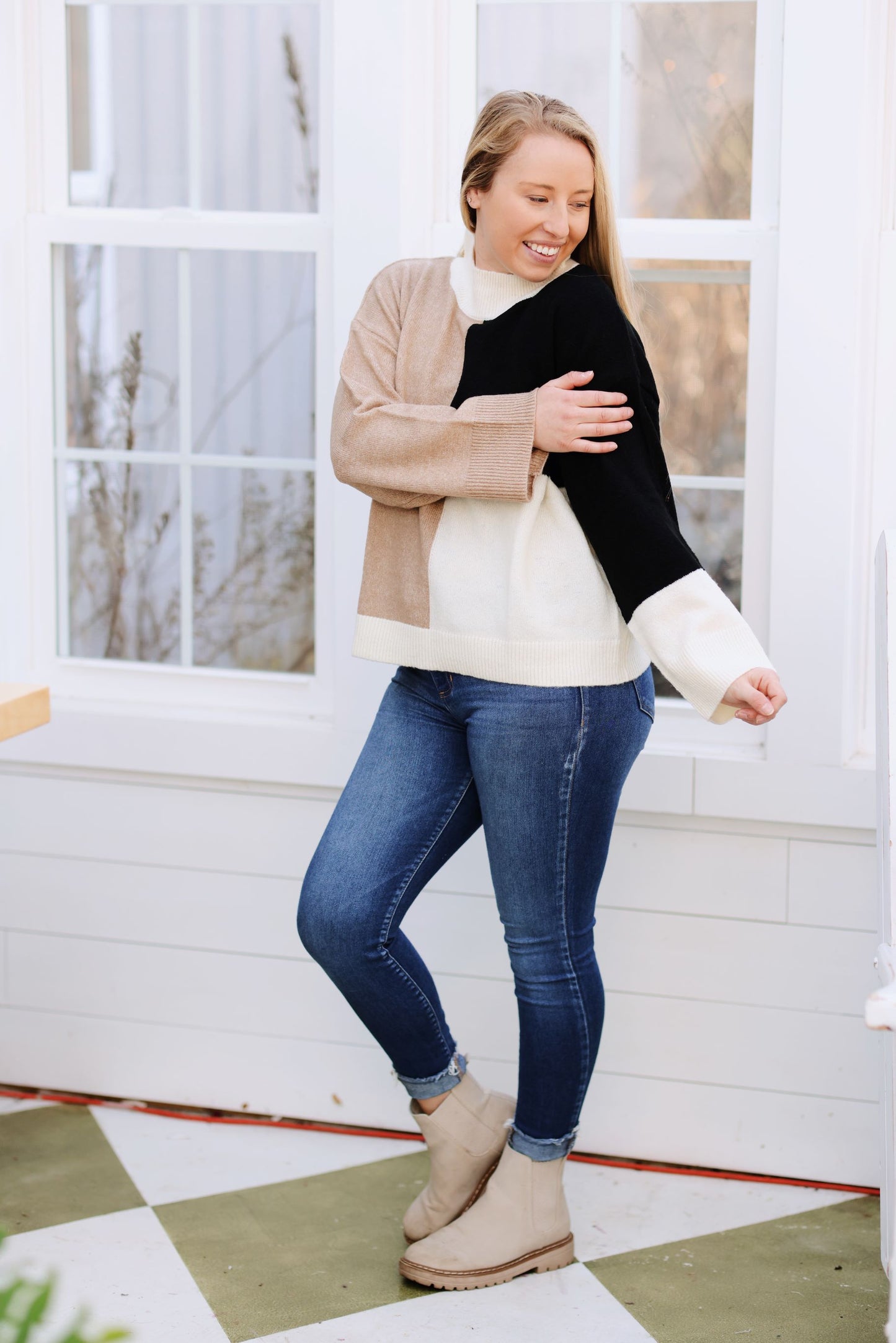 Rustic Chic Sweater-Black Mix