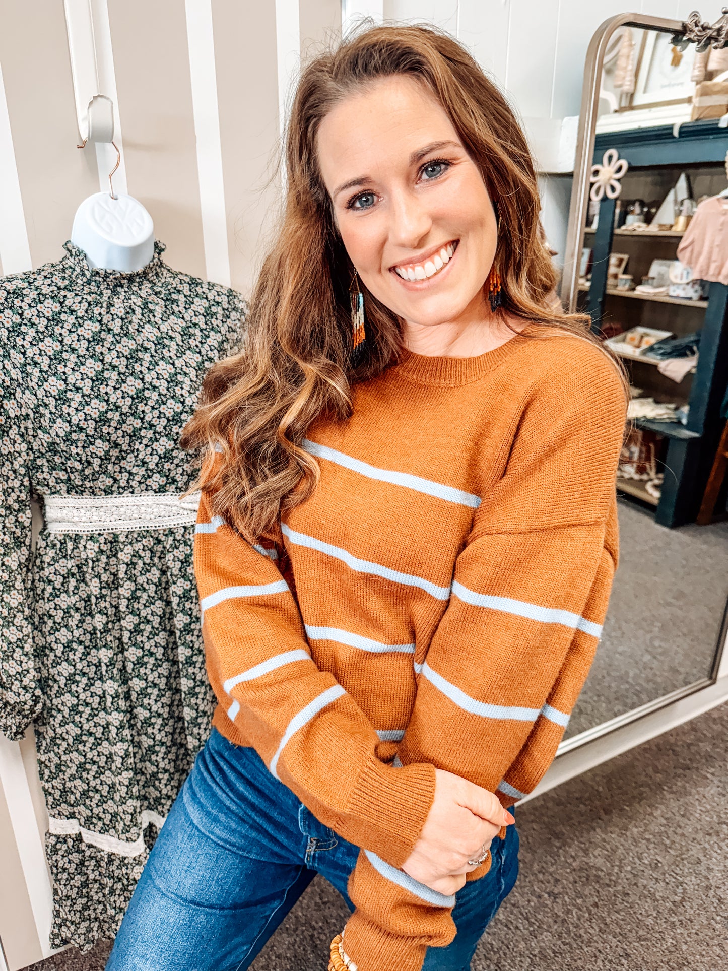 Autumn Afternoon Striped Sweater (S-XL)