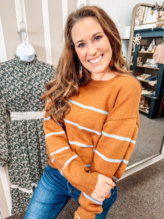 Autumn Afternoon Striped Sweater (S-XL)