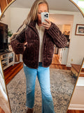 Cozy in Cocoa Quilted Corduroy Jacket