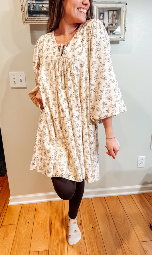 Forever Floral Long Sleeve Dress (S-XL)